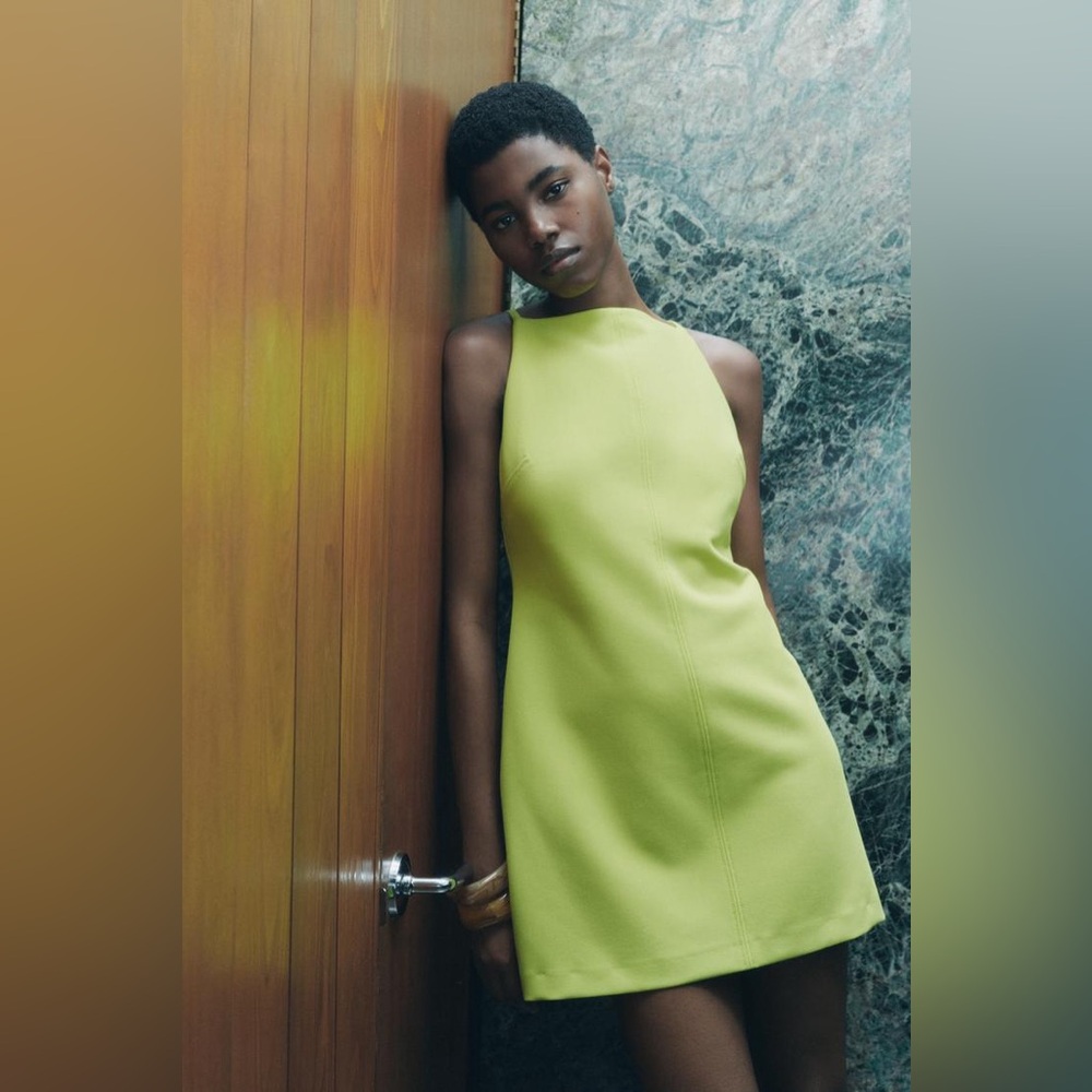 Zara Lime Green Mini Dress
